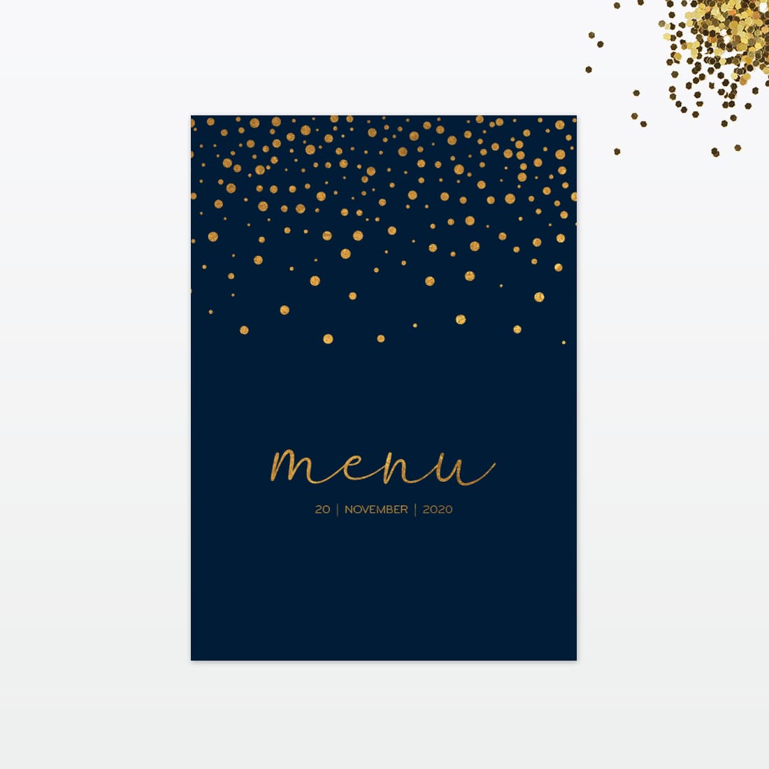 Confetti Wedding Invitation - Wedding Stationery confetti wedding table menu front