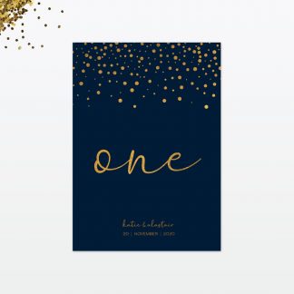 Confetti Table Number - Wedding Stationery confetti wedding table number card