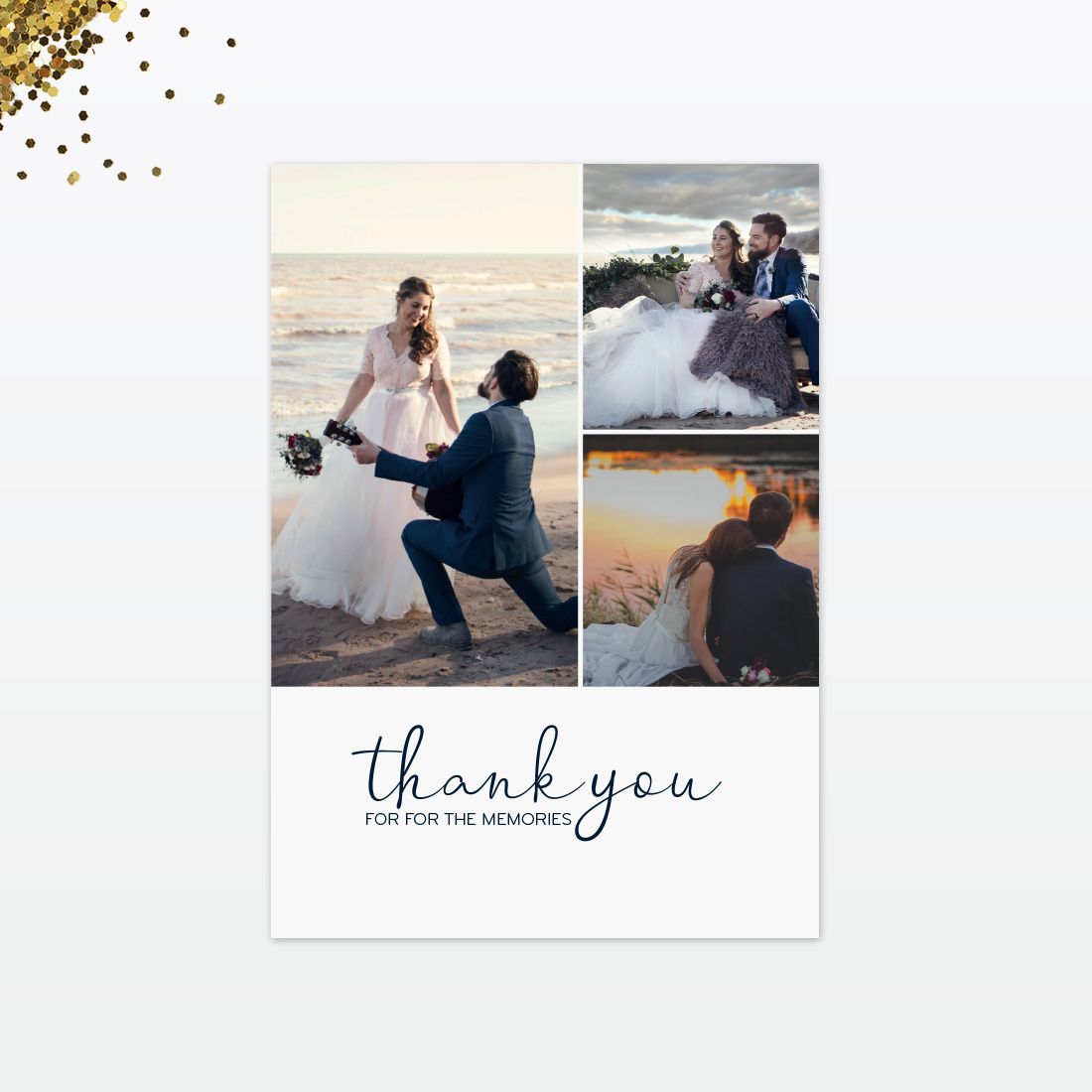 Confetti Thank You Card - Wedding Stationery confetti wedding thank you card front