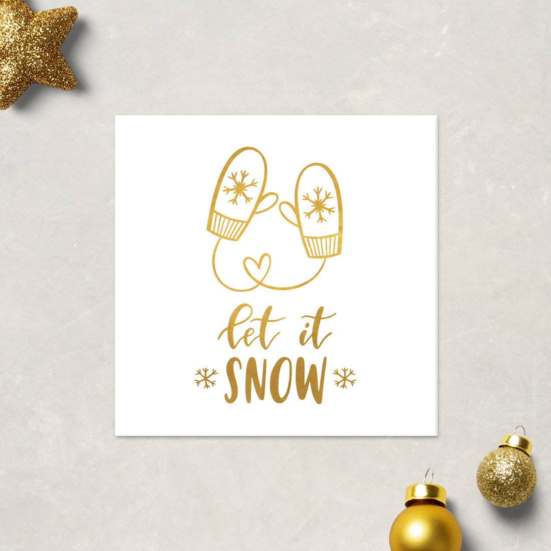 Love Invited Foiled Christmas Cards (Pack of 6) - Wedding Stationery Gold Foil Christmas Card Design