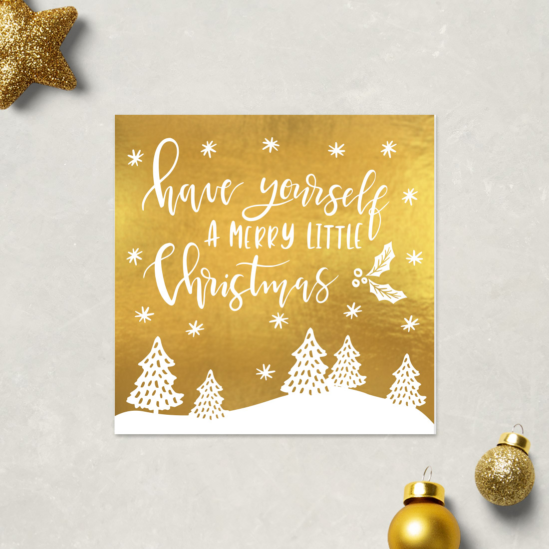 Love Invited Foiled Christmas Cards (Pack of 6) - Wedding Stationery Gold Foil Christmas Card Design
