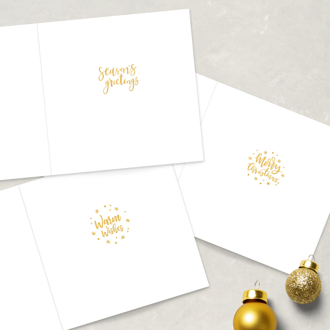 Love Invited Foiled Christmas Cards (Pack of 6) - Wedding Stationery Gold Foil Christmas Card Inside Pages
